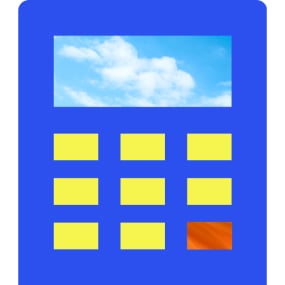 Illustration of a blue calculator