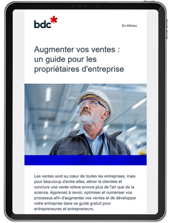 Example d'une infolettre en affaires sur un écran d'ipad