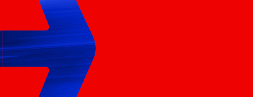 Blue textured arrow on red background