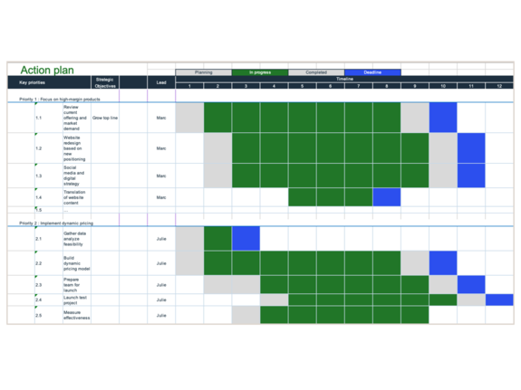 Example of an action plan