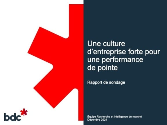 Couverture du rapport de sondage : Une culture d'entreprise forte pour une performance de pointe