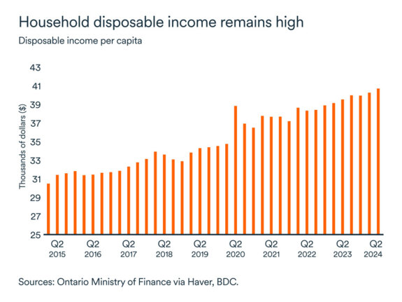 MEL January 2025 graph: Disposable income per capita