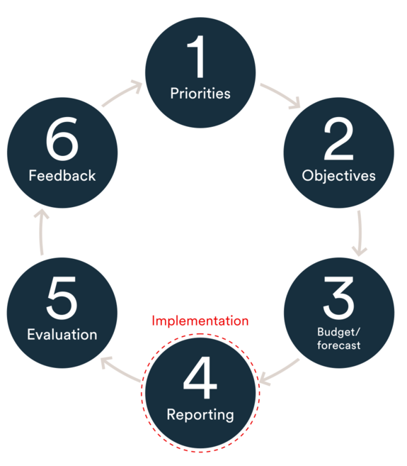 Graphic of a Financial management cycle