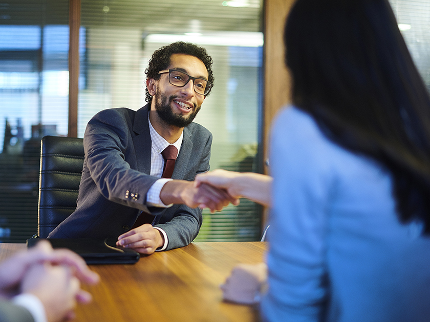 Sales agreement handshake